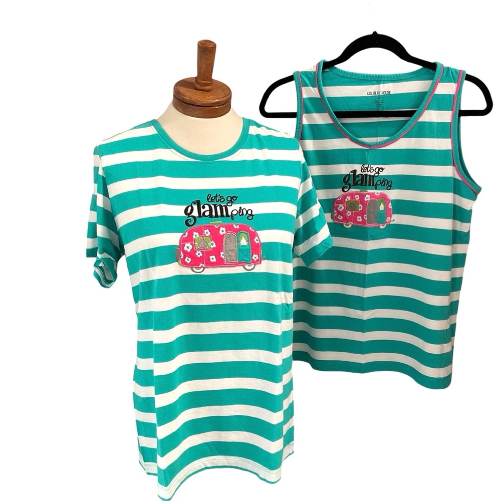 Little Blue House “Let’s Go Glamping” PJ Tops, Size Large